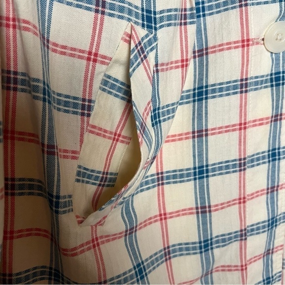 Volcom, adorable red, blue, cream plaid jacket size Jr S - Picture 3 of 8